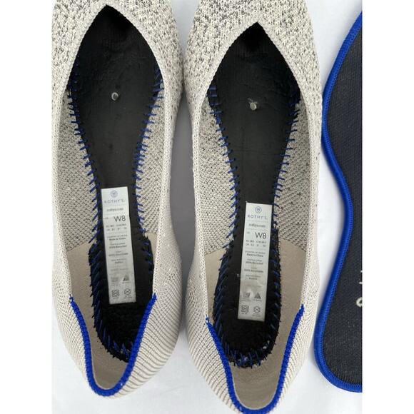Rothy’s Metallic Pearl The Point Pointed Toe Silver Rare Retired Size 8 - Picture 12 of 14